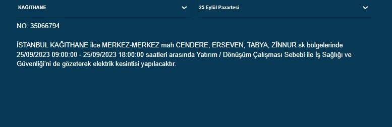 BEDAŞ İstanbul’un 22 ilçesinde elektriklerin kesileceğini duyurdu 7